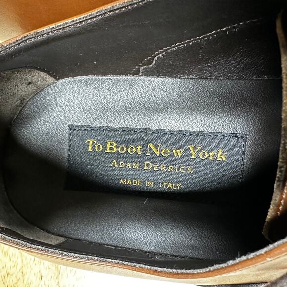 To Boot New York Brandon II Cognac Calf Cap Toe Men's Oxford Size 9 EUC - Picture 6 of 10